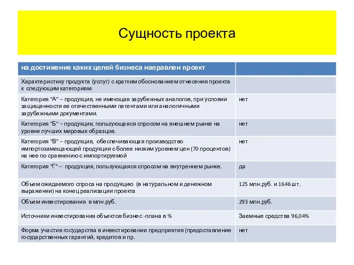 Сущность проекта