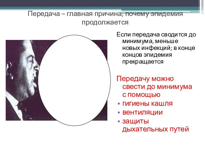 Передача – главная причина, почему эпидемия продолжается Если передача сводится