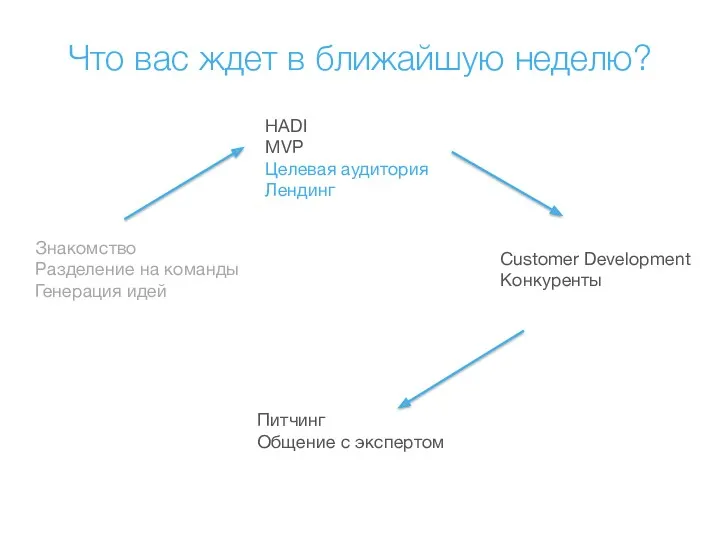 Что вас ждет в ближайшую неделю? Знакомство Разделение на команды