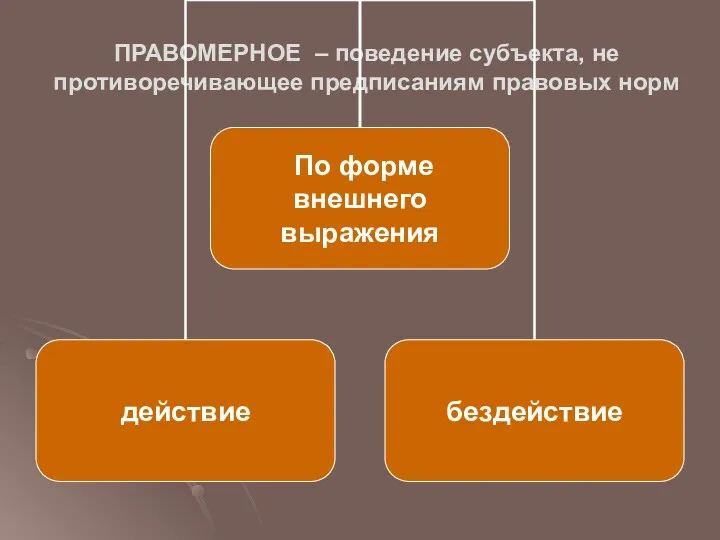 ПРАВОМЕРНОЕ – поведение субъекта, не противоречивающее предписаниям правовых норм