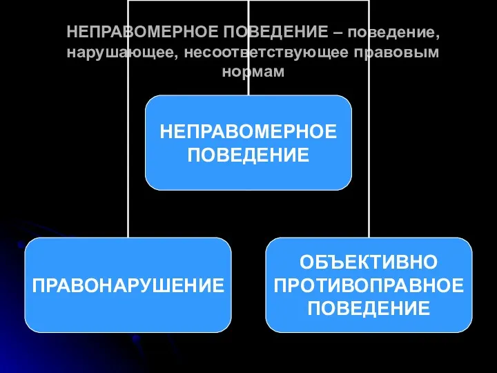 НЕПРАВОМЕРНОЕ ПОВЕДЕНИЕ – поведение, нарушающее, несоответствующее правовым нормам