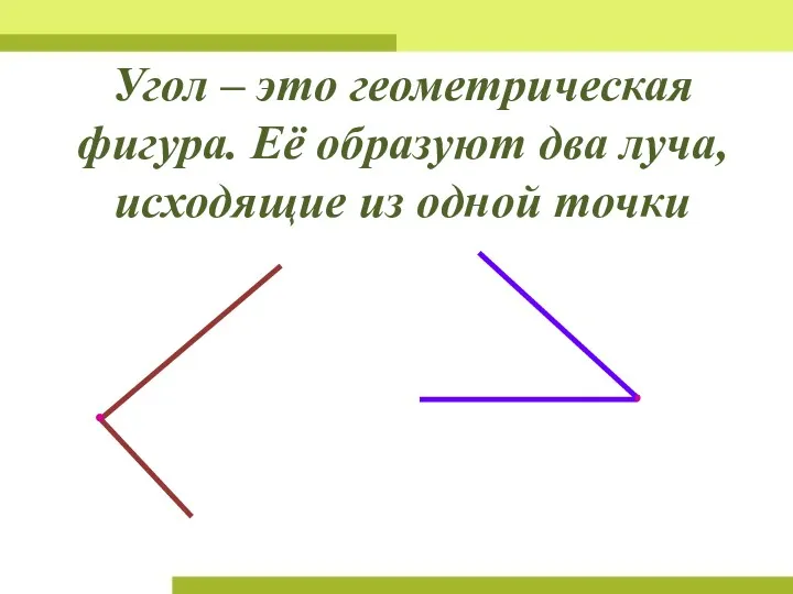 Угол – это геометрическая фигура. Её образуют два луча, исходящие из одной точки