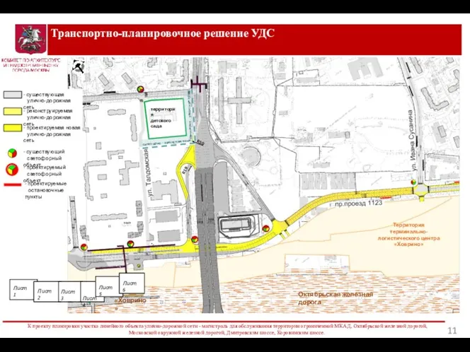 Транспортно-планировочное решение УДС К проекту планировки участка линейного объекта улично-дорожной