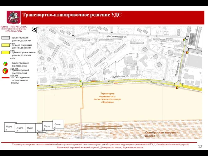 Транспортно-планировочное решение УДС К проекту планировки участка линейного объекта улично-дорожной