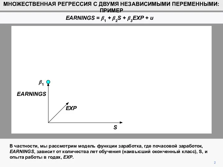 2 В частности, мы рассмотрим модель функции заработка, где почасовой