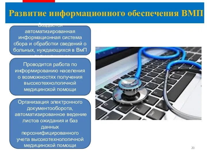 Развитие информационного обеспечения ВМП Создается автоматизированная информационная система сбора и обработки сведений о