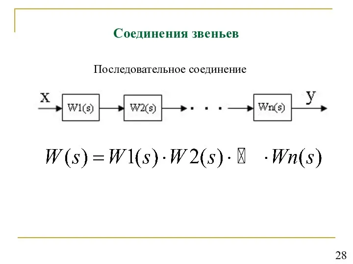 Соединения звеньев Последовательное соединение 28