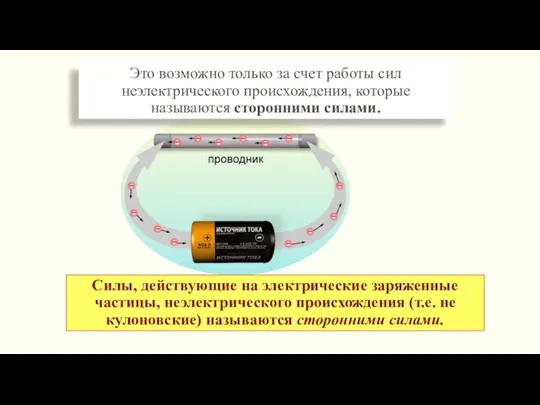 Это возможно только за счет работы сил неэлектрического происхождения, которые