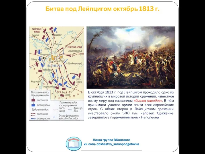 Битва под Лейпцигом октябрь 1813 г. В октября 1813 г.