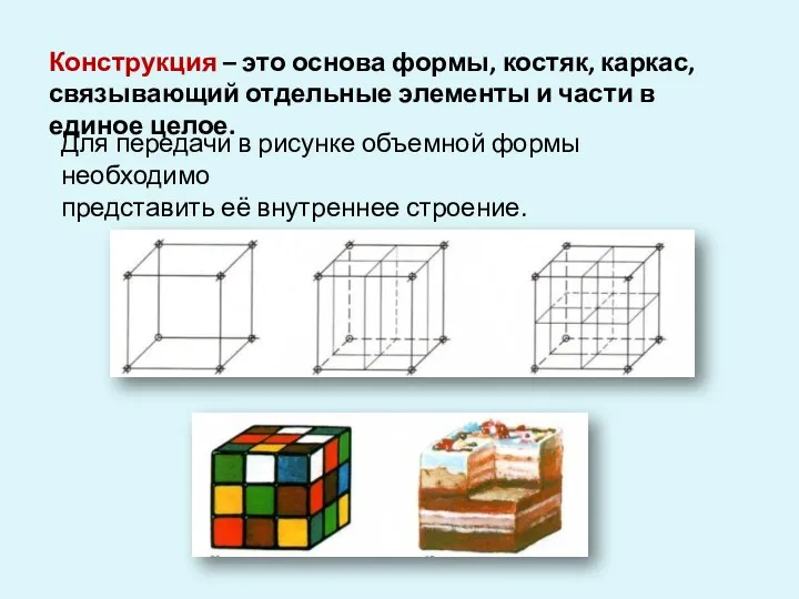 Конструкция – это основа формы, костяк, каркас, связывающий отдельные элементы