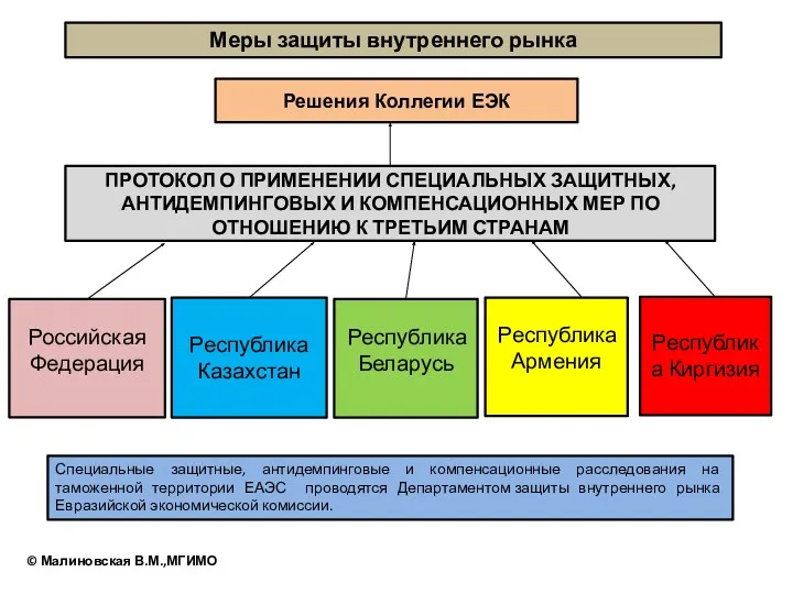 Меры защиты внутреннего рынка Специальные защитные, антидемпинговые и компенсационные расследования