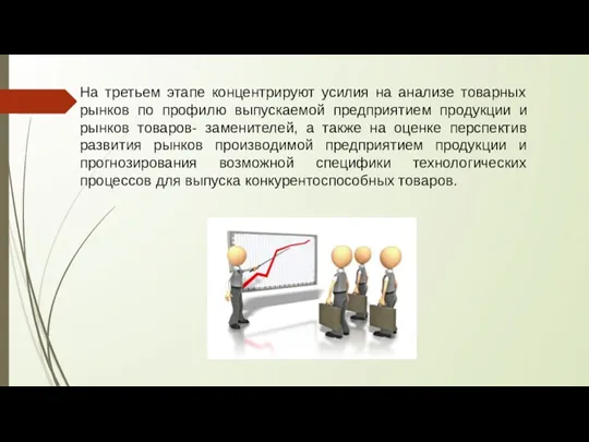 На третьем этапе концентрируют усилия на анализе товарных рынков по