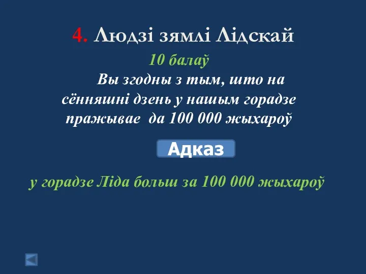 4. Людзі зямлі Лідскай 10 балаў Вы згодны з тым,