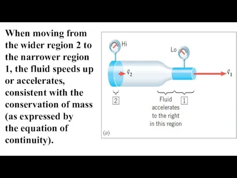 When moving from the wider region 2 to the narrower