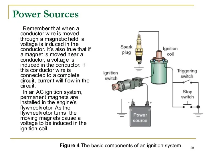 Power Sources Remember that when a conductor wire is moved