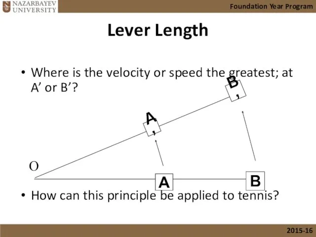 Lever Length Where is the velocity or speed the greatest;