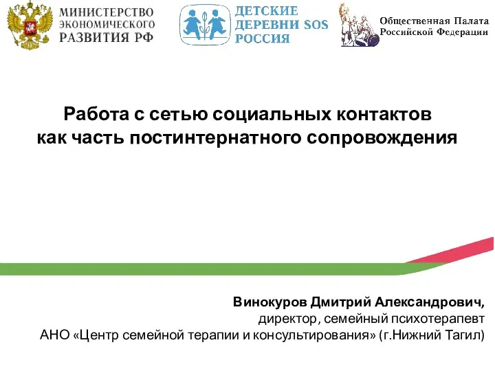 Работа с сетью социальных контактов как часть постинтернатного сопровождения Винокуров