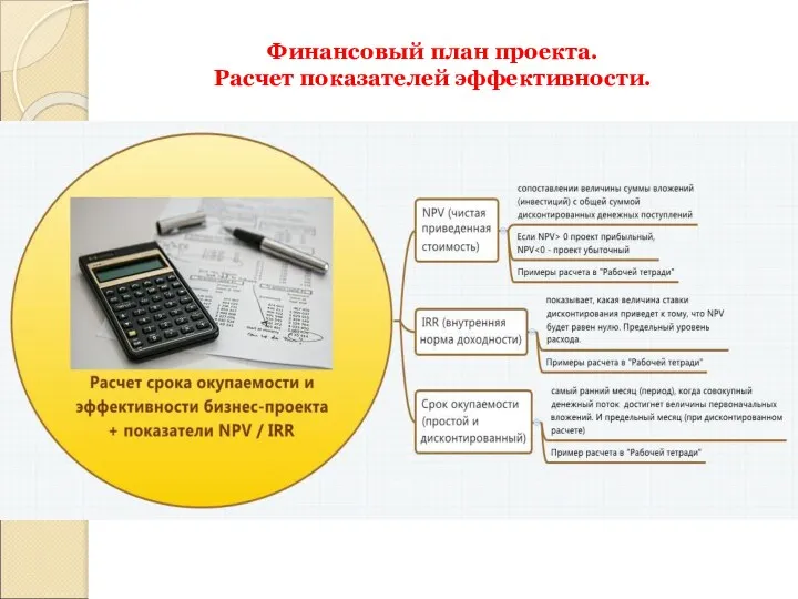 Финансовый план проекта. Расчет показателей эффективности.