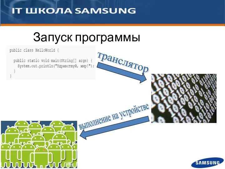 Запуск программы транслятор выполнение на устройстве