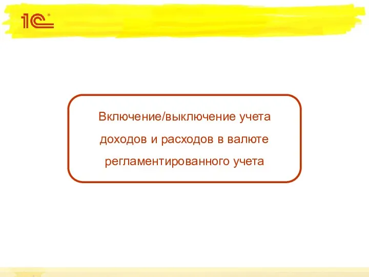 Включение/выключение учета доходов и расходов в валюте регламентированного учета