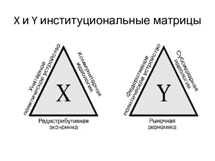 X и Y институциональные матрицы