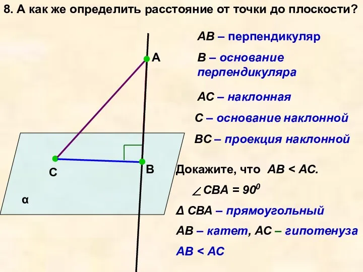 А В С α 8. А как же определить расстояние