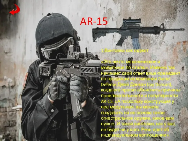 AR-15 1.Винтовка как гаджет «Это нечто механическое и модульное по