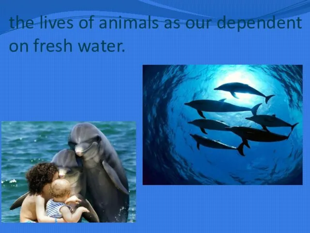 the lives of animals as our dependent on fresh water.