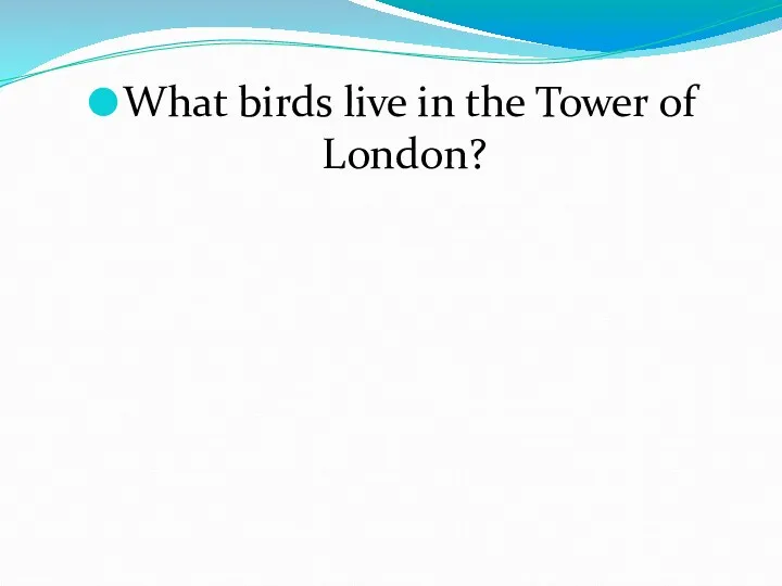 What birds live in the Tower of London?