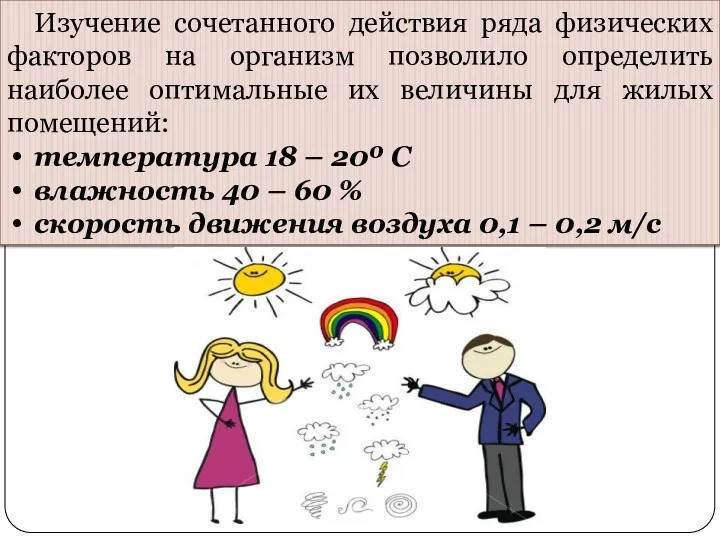 Изучение сочетанного действия ряда физических факторов на организм позволило определить наиболее оптимальные их