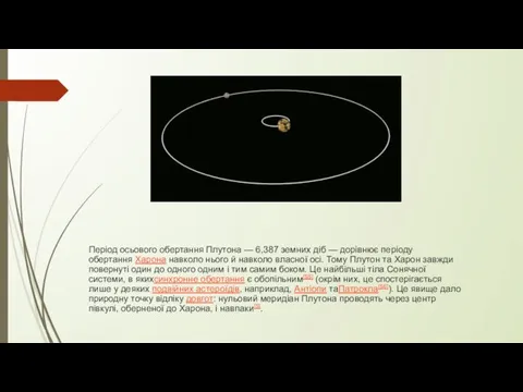Період осьового обертання Плутона — 6,387 земних діб — дорівнює