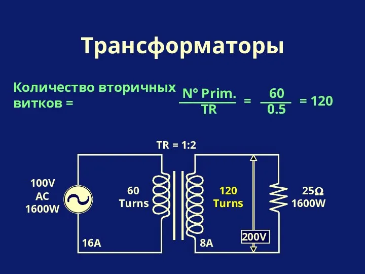 Трансформаторы 60 Turns 120 Turns TR = 1:2 100V AC