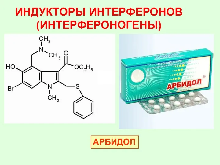 ИНДУКТОРЫ ИНТЕРФЕРОНОВ (ИНТЕРФЕРОНОГЕНЫ) АРБИДОЛ