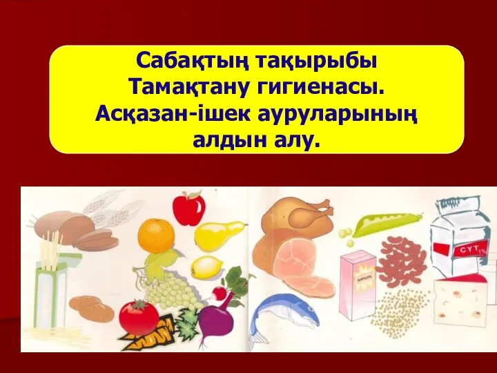 Сабақтың тақырыбы Тамақтану гигиенасы. Асқазан-ішек ауруларының алдын алу.