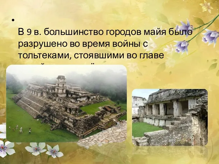 В 9 в. большинство городов майя было разрушено во время