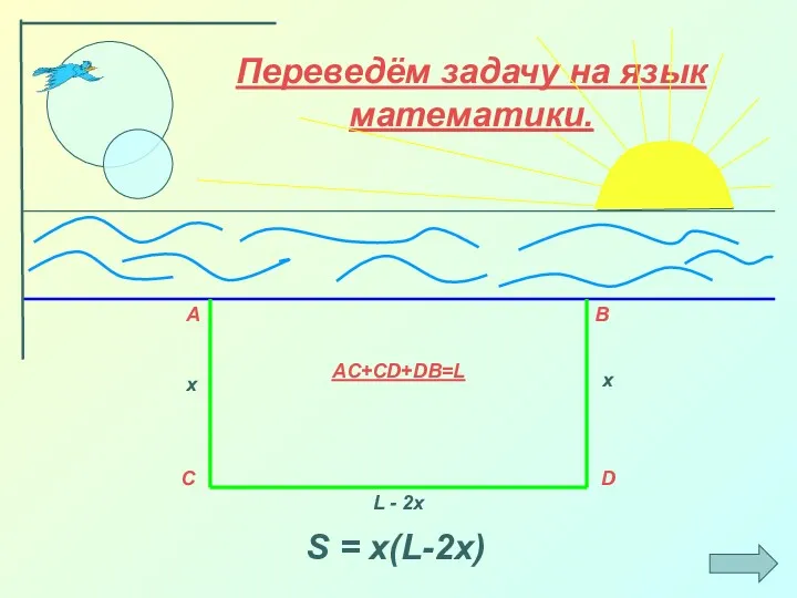 A B C D AC+CD+DB=L x x L - 2x