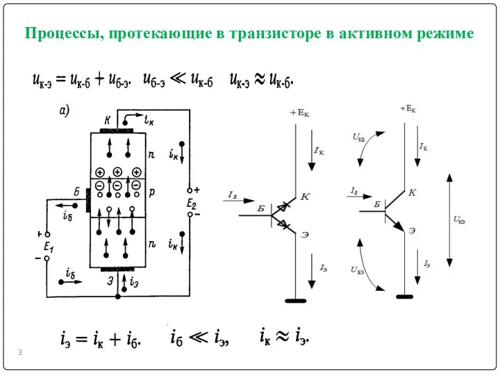 Процессы, протекающие в транзисторе в активном режиме