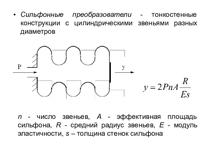 Сильфонные преобразователи - тонкостенные конструкции с цилиндрическими звеньями разных диаметров