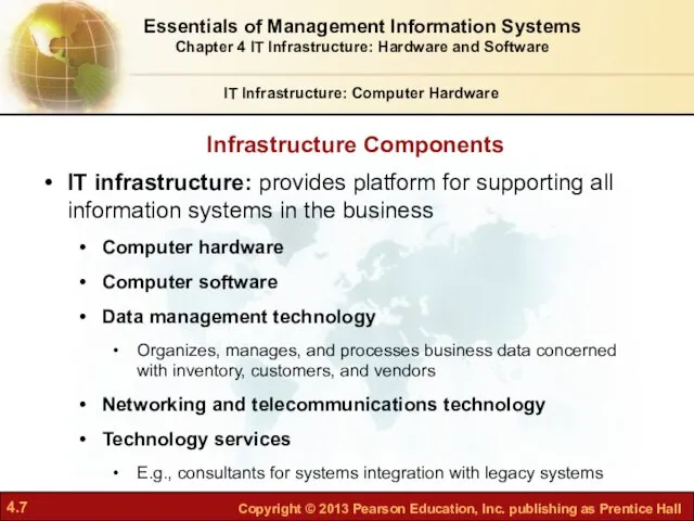 IT Infrastructure: Computer Hardware IT infrastructure: provides platform for supporting