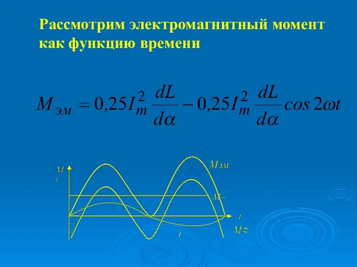 Рассмотрим электромагнитный момент как функцию времени