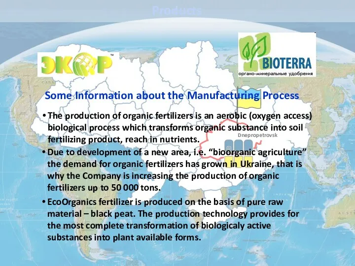 The production of organic fertilizers is an aerobic (oxygen access) biological process which