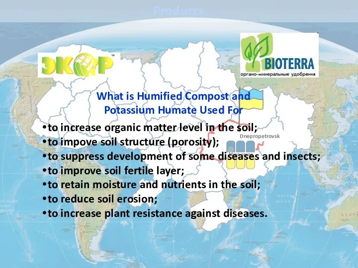 to increase organic matter level in the soil; to impove