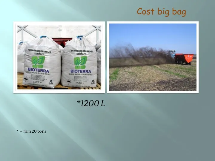Cost big bag *1200 L * – min 20 tons