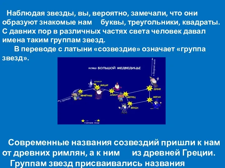 Наблюдая звезды, вы, вероятно, замечали, что они образуют знакомые нам