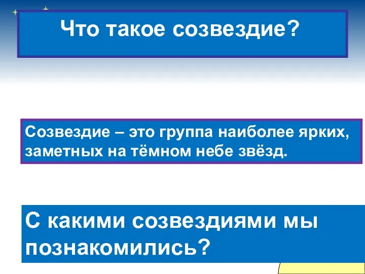 Что такое созвездие? Созвездие – это группа наиболее ярких, заметных