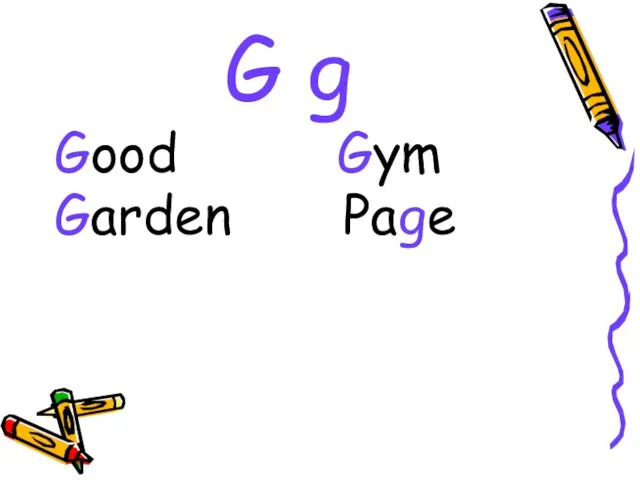 G g Good Gym Garden Page