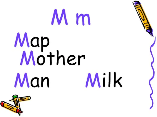 M m Map Mother Man Milk
