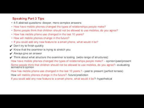 Speaking Part 3 Tips 4-5 abstract questions- deeper, more complex