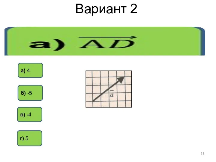 Вариант 2 г) 5 б) -5 а) 4 в) -4