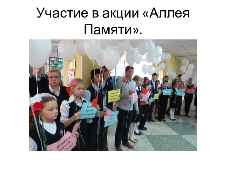 Участие в акции «Аллея Памяти».